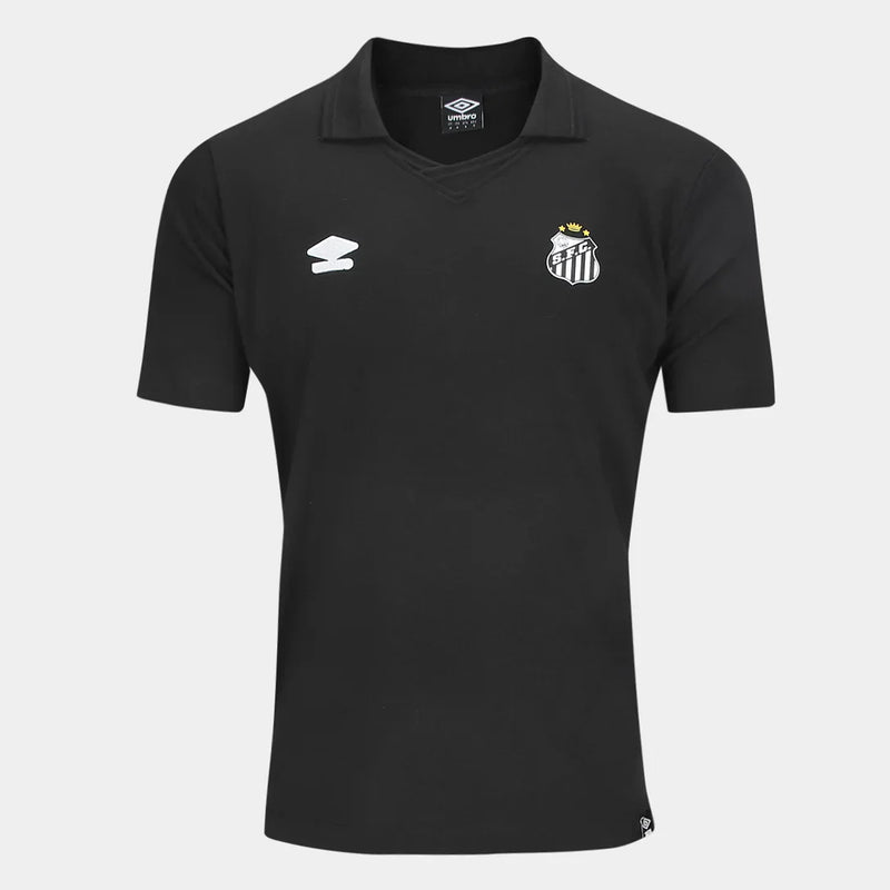 Camisa Polo Santos 25/26 Viagem Umbro Masculina - Preto