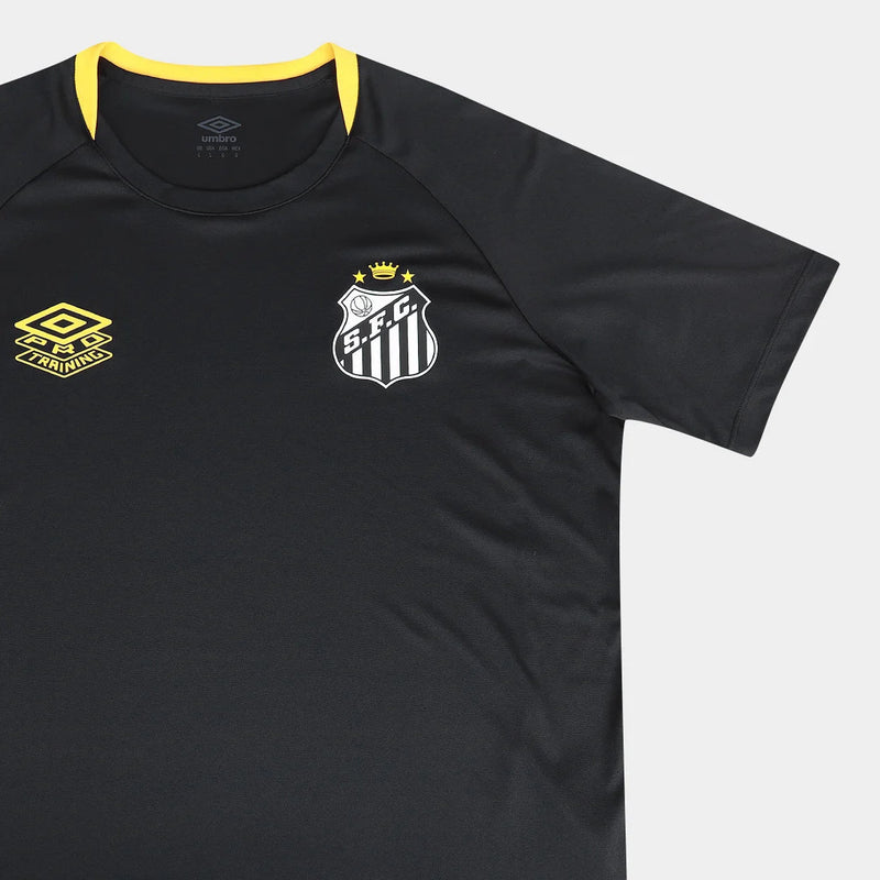 Camisa Santos 25/26 Treino Umbro Masculina - Preto+Amarelo