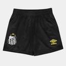 Kit Camisa Infantil Santos II 25/26 S/N Torcedor Umbro Masculina - Preto+Branco
