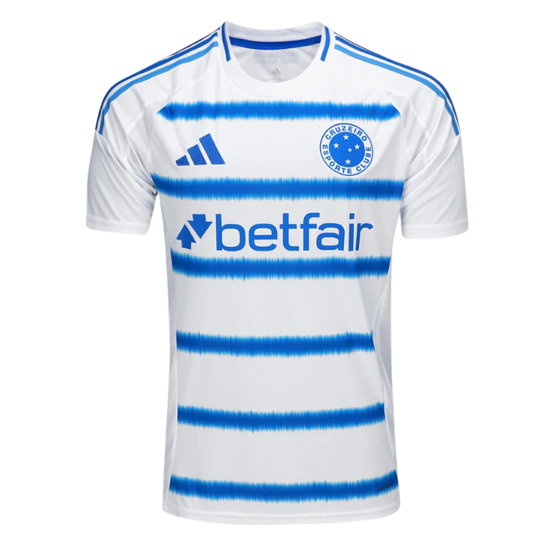Camisa Cruzeiro II 25/26 Torcedor Masculina - Branca + Azul (PRÉ VENDA)