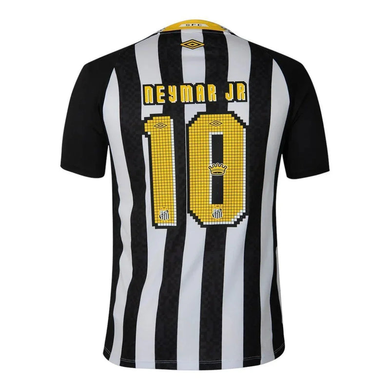Camisa Umbro Santos II 25/26 Torcedor Neymar Nº10 Masculino - Branco+Preto