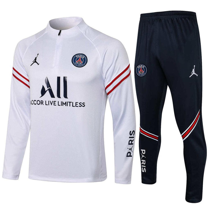 Conjunto Inverno PSG Branco e Azul Nike - Com Ziper
