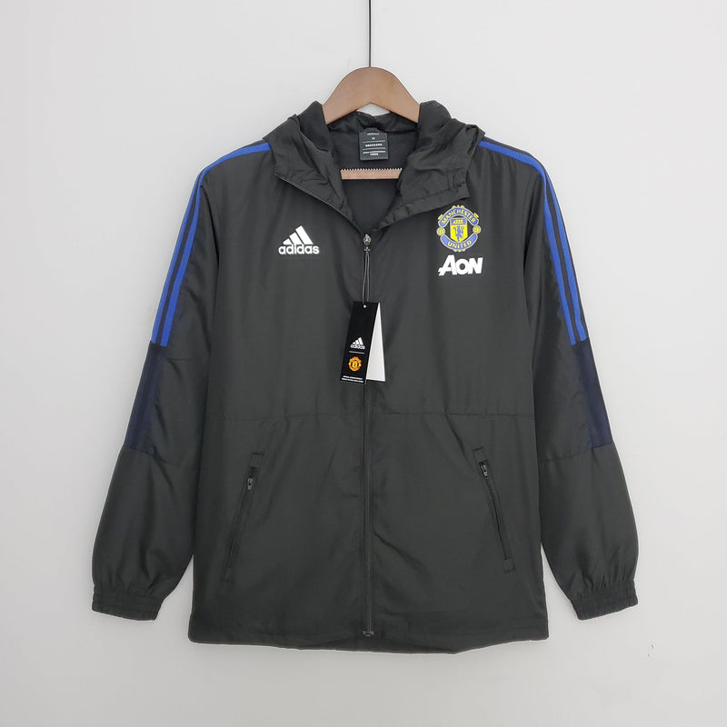 Corta-vento Manchester United Adidas - Preto e Azul