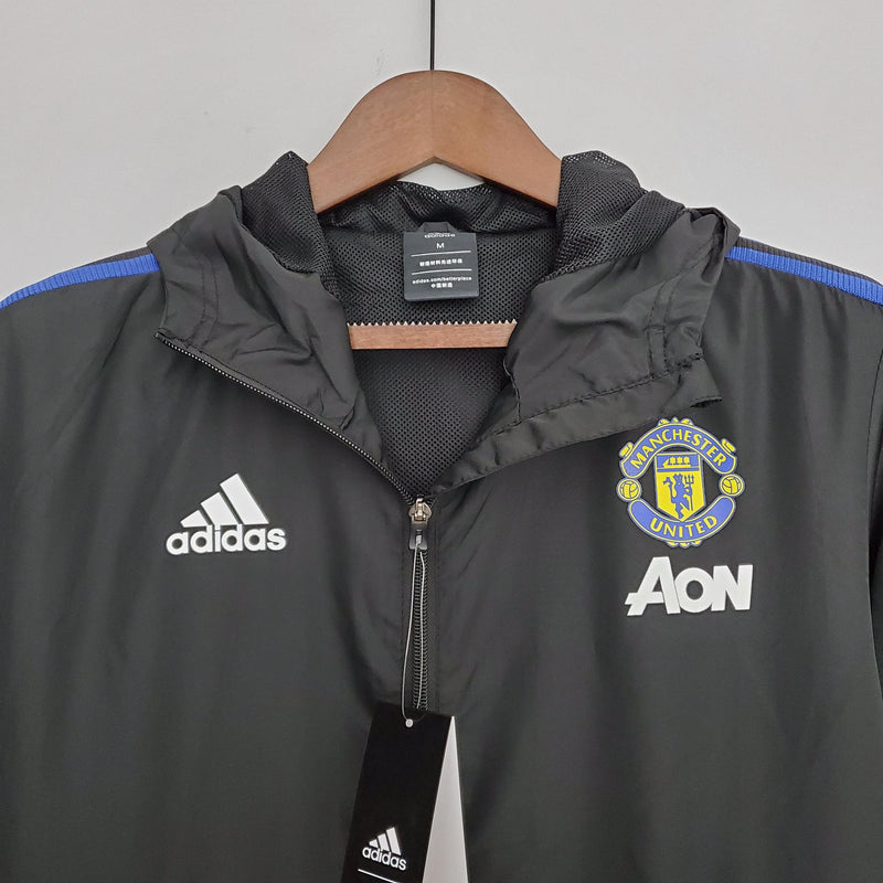 Corta-vento Manchester United Adidas - Preto e Azul